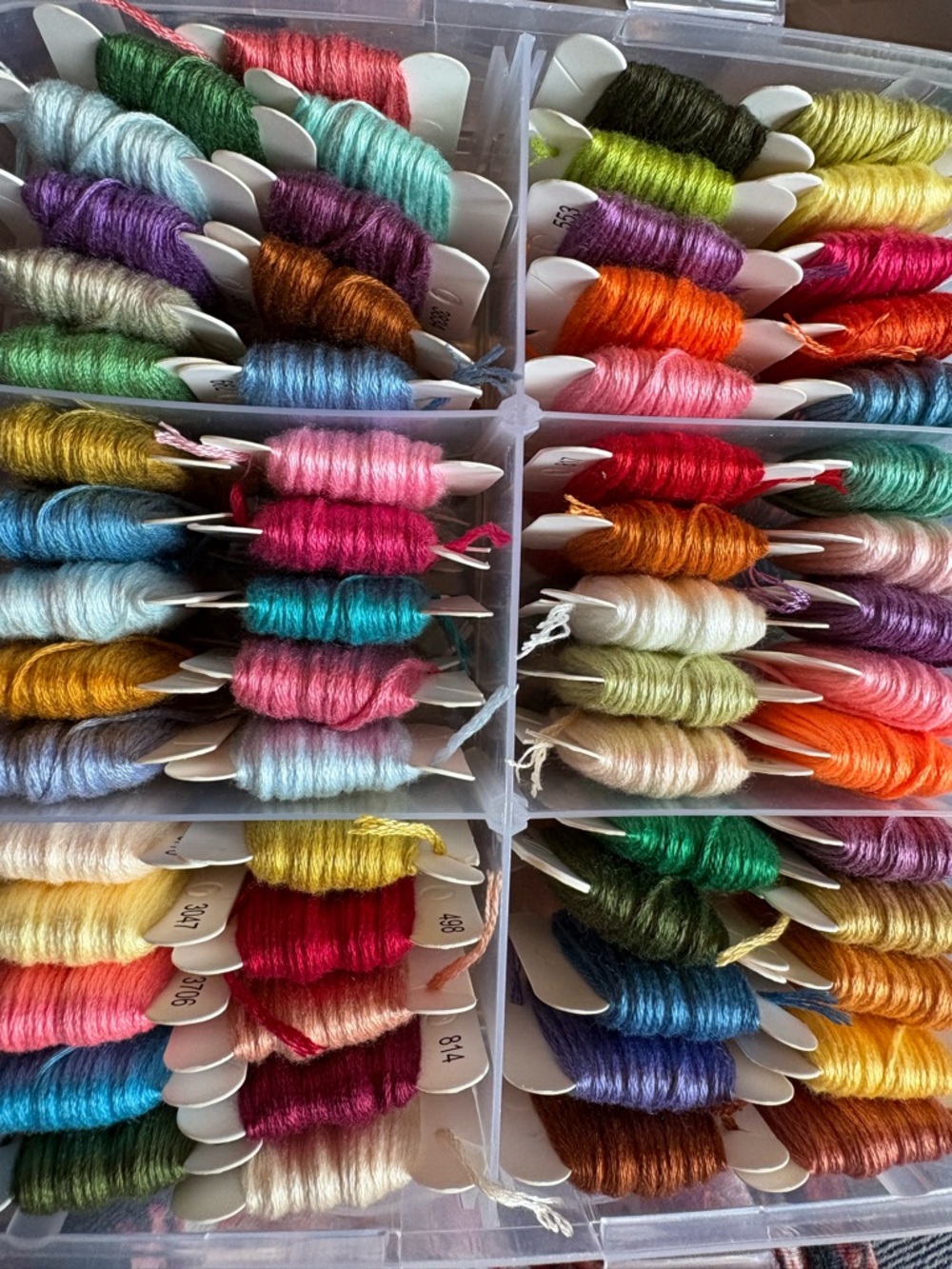 Embroidery Thread in Clear Stackable Organizer with Handle, includes tools! - Picture 3 of 6